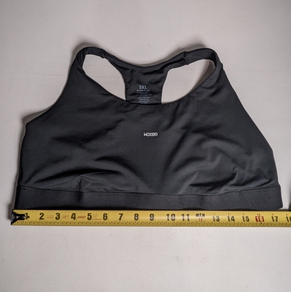 Woxer Boss Flex Black Crop top Sports Bra Logo Print Size 3XL Gym Active Yoga - Picture 4 of 9